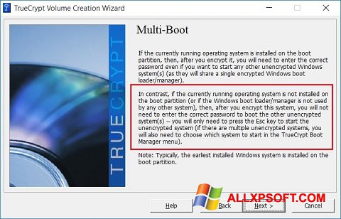ภาพหน้าจอ MultiBoot สำหรับ Windows XP